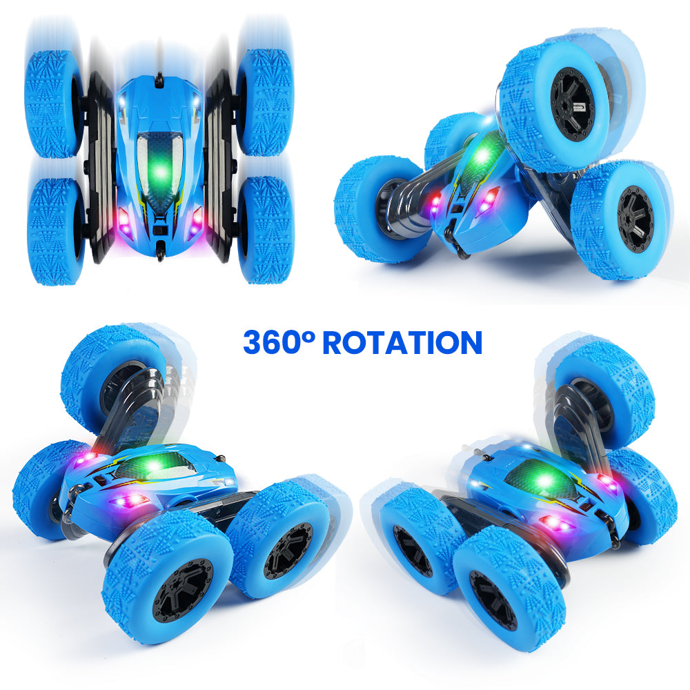 Remote Control Car Race Stunt Toy Double Sided 360° Rotating Rechargeable