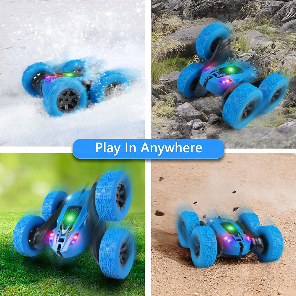 Remote Control Car Race Stunt Toy Double Sided 360° Rotating Rechargeable