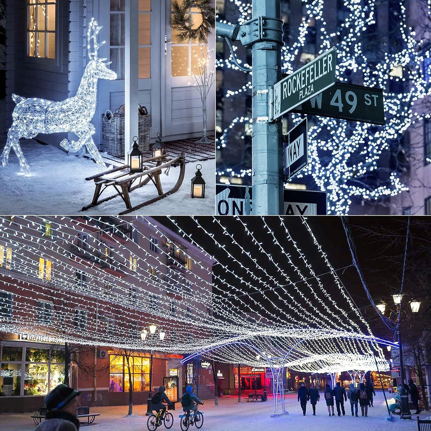 33ft 400 LED Outdoor String Lights White Fairy Lights Led Icicle Christmas Lights