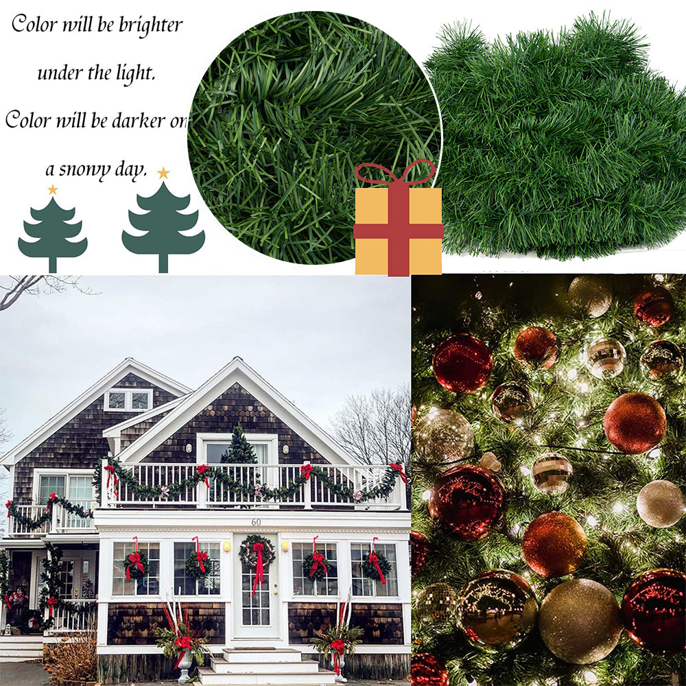 50FT Christmas Garland for Christmas Decoration Non-Lit Soft Green