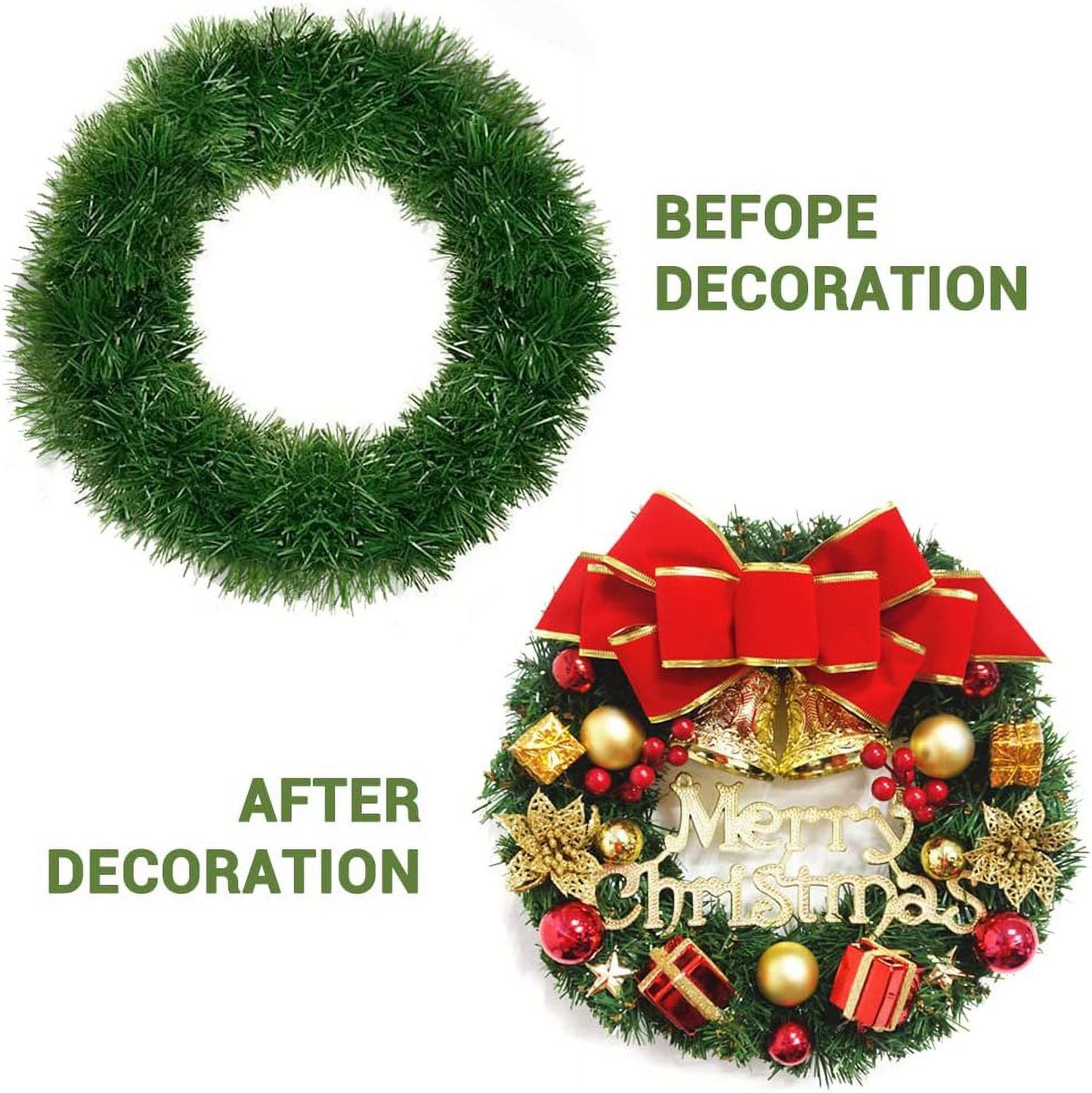 50FT Christmas Garland for Christmas Decoration Non-Lit Soft Green