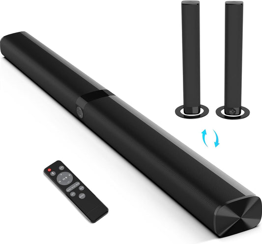 Sound Bar, 50W Sound Bars for TV, 5.0 Bluetooth TV Sound bar, Wired & Wireless Soundbar, HDMI- ARC/Optical/AUX Connection, Separable Soundbar 32 inch