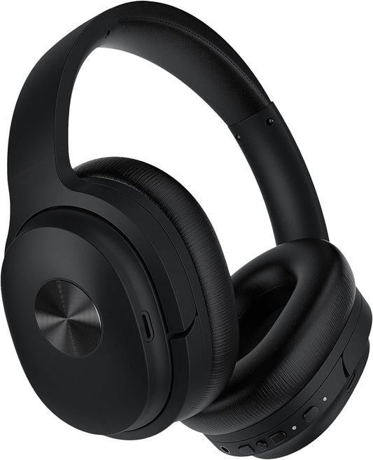 SE7 Hybrid Active Noise Cancelling Headphones Wireless Bluetooth Headphones Noise canceling Wireless Headphones Over Ear, ENC Calls, Deep Bass, Bluetooth 5.2, 30H for Enjoy, Jet Black