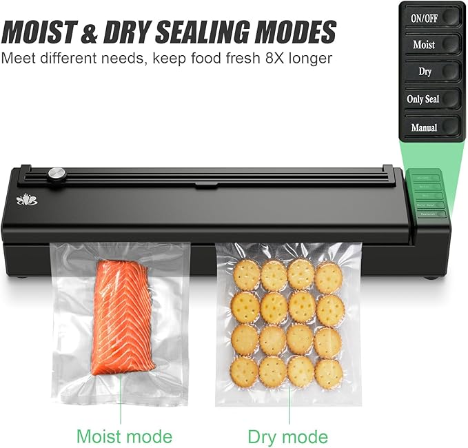 Cordless Rechargeable Vacuum Sealer Machine for Food Storage and Sous Vide