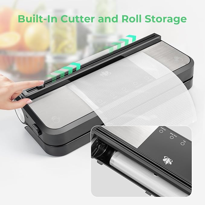 Cordless Vacuum Sealer Machine Rechargeable Build in Cutter