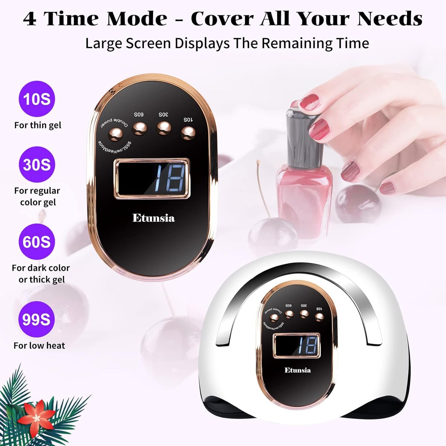 UV Light for Nails, 168W UV Light for Gel Nails/Acrylic, UV LED Nail Lamp with 4 Timer Modes - Automatic Sensor -LCD Screen - 2 UV Gloves UPF50+, Gel Nail Light for Salon Quality at Home