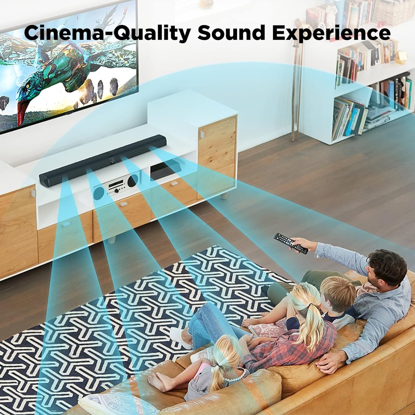 Sound Bar, 50W Sound Bars for TV, 5.0 Bluetooth TV Sound bar, Wired & Wireless Soundbar, HDMI- ARC/Optical/AUX Connection, Separable Soundbar 32 inch