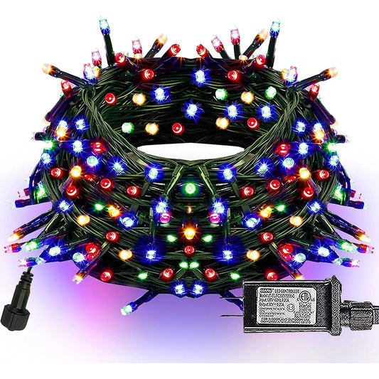 Christmas String Lights Extendable Multi Colored 66Ft 200LEDs