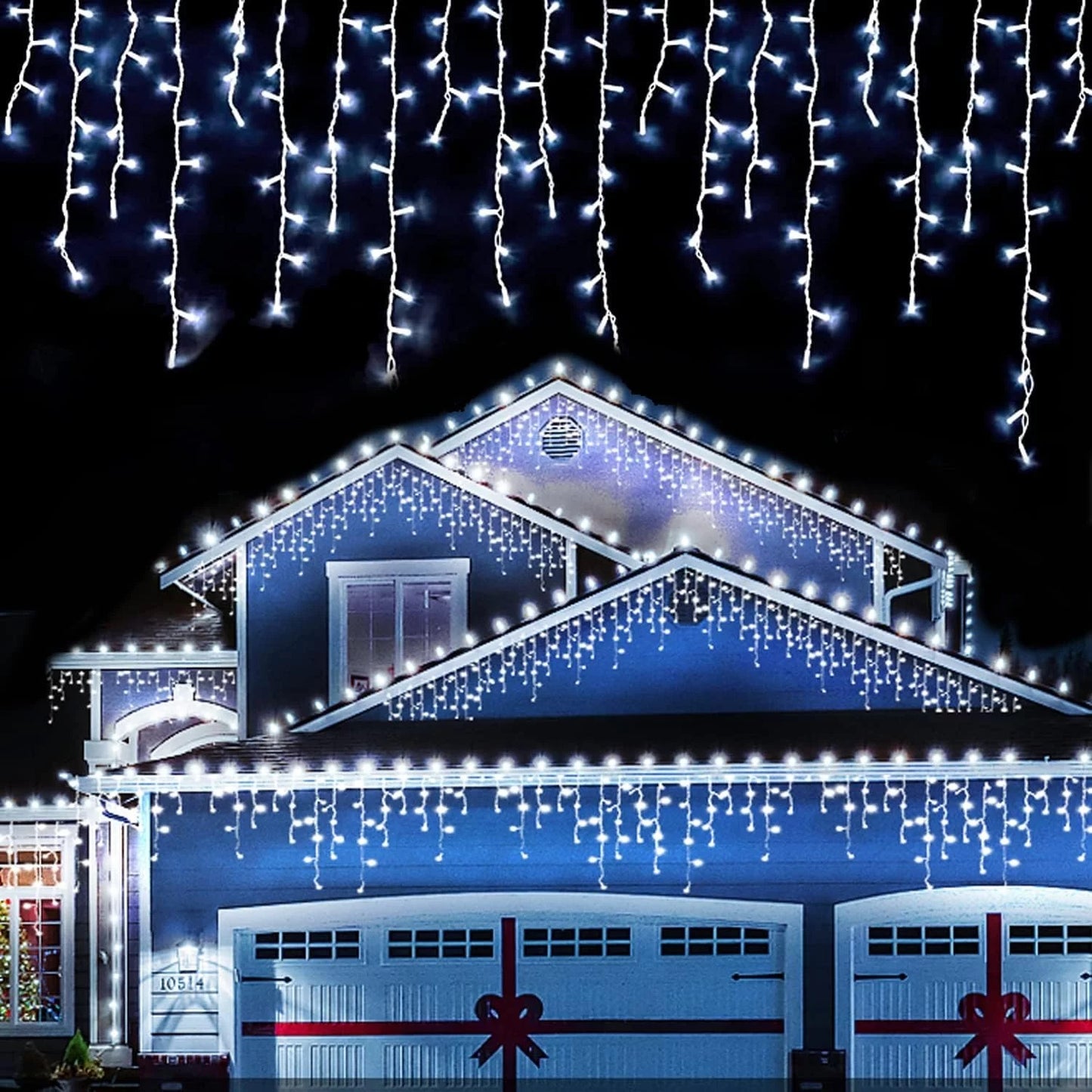 33ft 400 LED Outdoor String Lights White Fairy Lights Led Icicle Christmas Lights