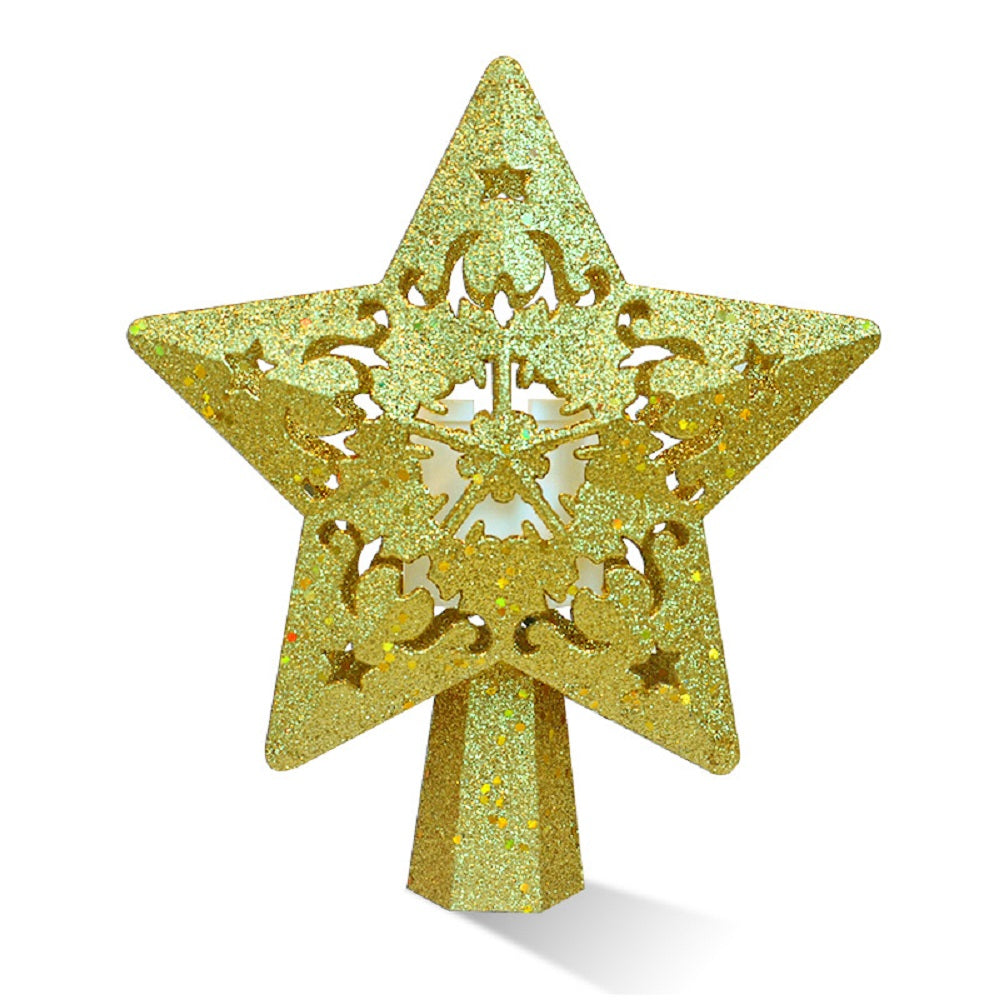 Christmas Tree Topper Projector, LED Star Tree Topper Light, Glitter Gold Star Topper Projector