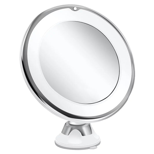 10x Magnifying Lighted Makeup Mirror 360° Rotation with Suction Cup