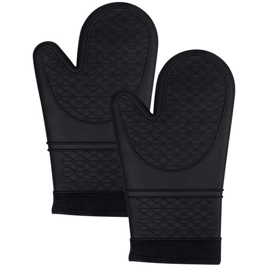 Silicone Oven Mitts Heat Resistant Non-Slip Black