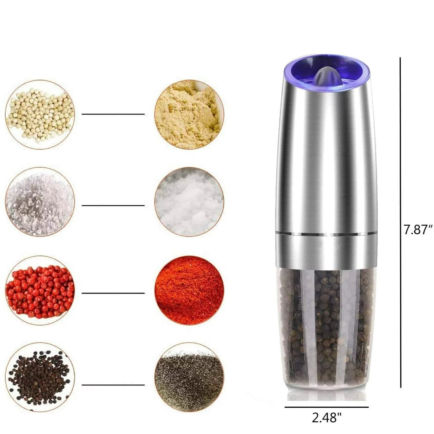 Salt and Pepper Grinder Set Automatic Battery Operated 2 Pcs