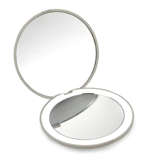1x/10x Magnification Lighted Travel Folding Makeup Mirror 3.5 inch