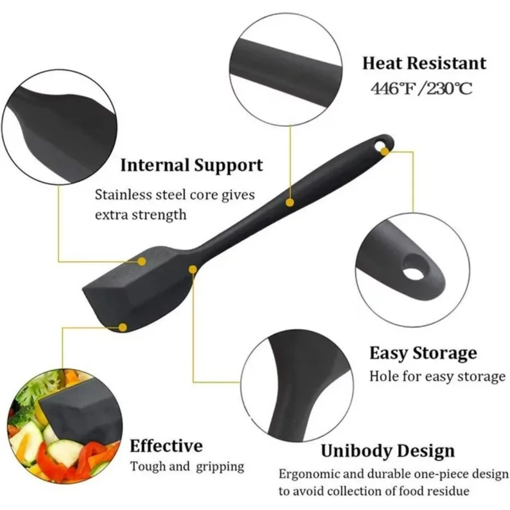 Silicone Spatula Set of 6 Heat Resistant Nonstick