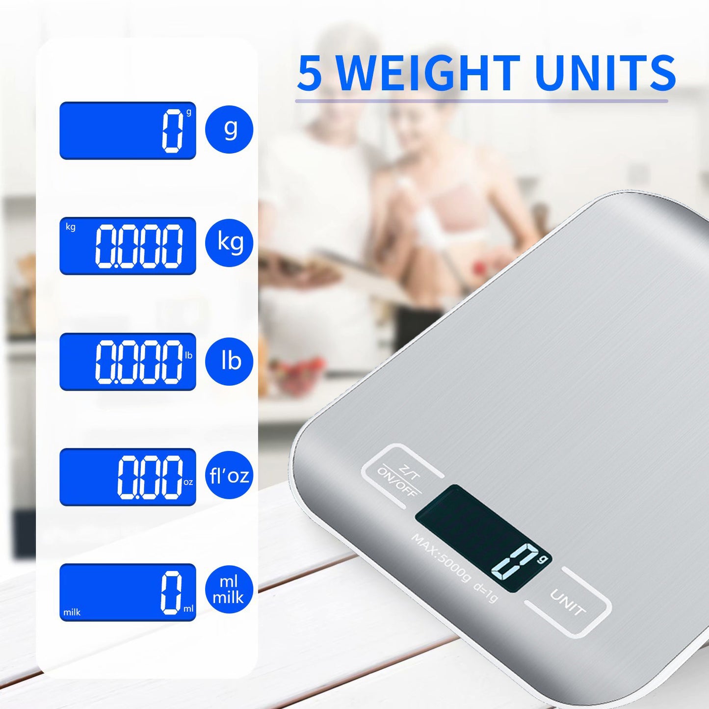 Food Scale Digital Kitchen Scale with 1g/0.05oz Precise Graduation