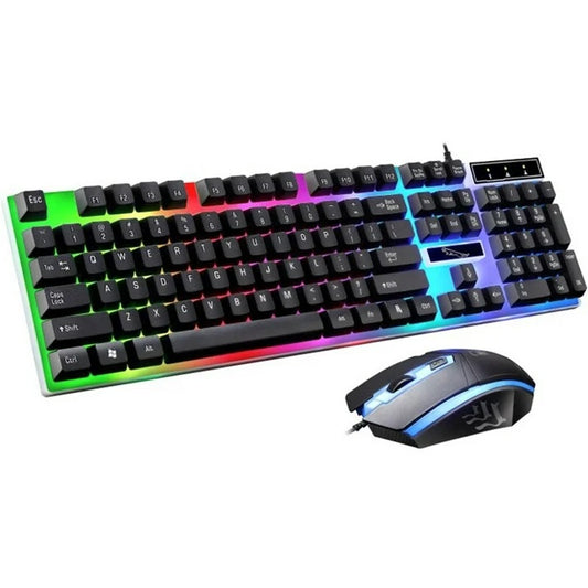 LED Gaming Keyboard and Mouse Combo with Rainbow Backlit
